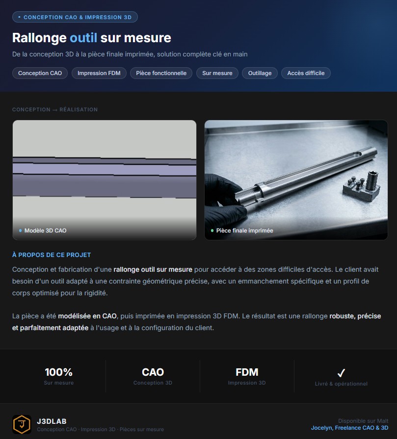 Rallonge outil - pr&eacute;sentation