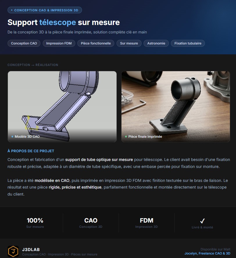 Support t&eacute;lescope - pr&eacute;sentation
